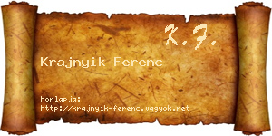 Krajnyik Ferenc névjegykártya